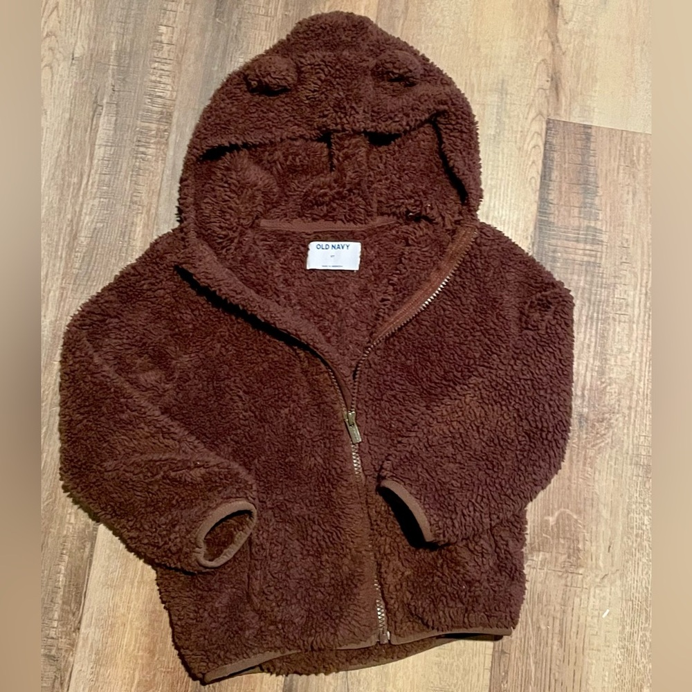 Old Navy Chocolate Brown Fleece Toddler Bear Jacket